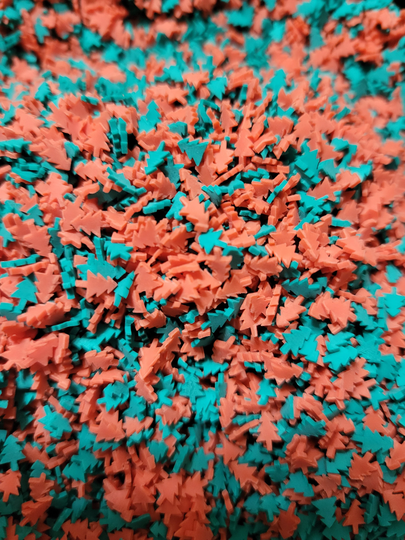 Red/Green Trees Polymer Clay Slices - Fimo Slime Shaker Bows Filler Clip Filler