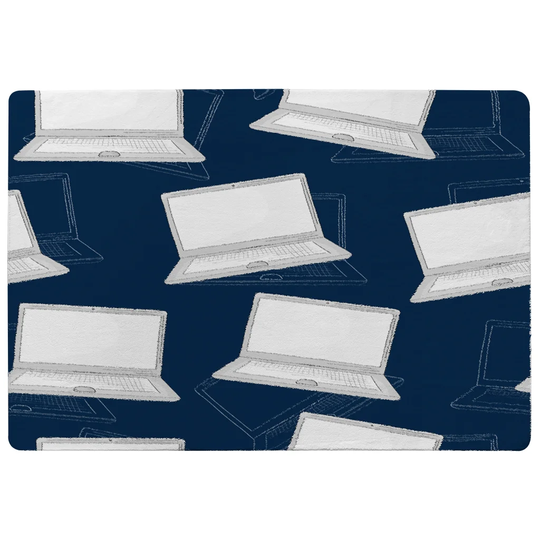 Clyde Laptops Designer Shaggy Blue/Ivory Rug