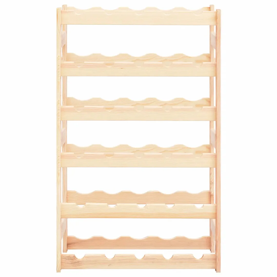 Richard 30 Bottle Solid Wood Floor Wine Bottle Rack in Beige