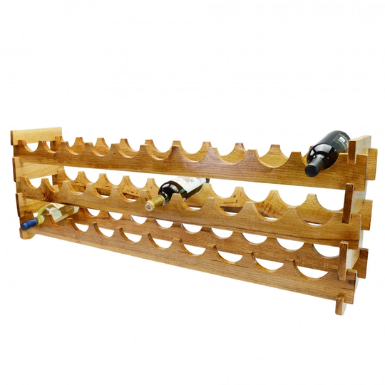 Wood Wine Rack Bottles Wooden Stand Station Shelf Standing