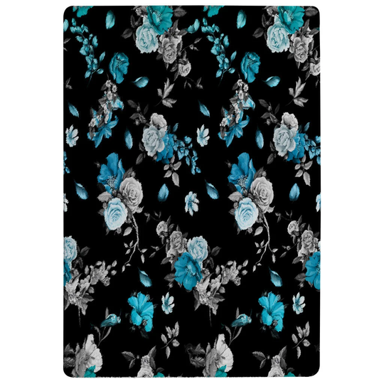 Inman Roses Shaggy Blue/Grey/Black Rug