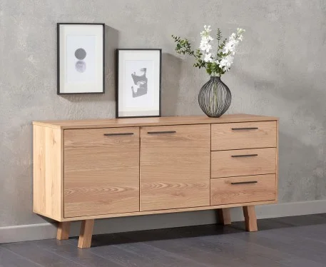Asenath Oak 3 Drawer Sideboard