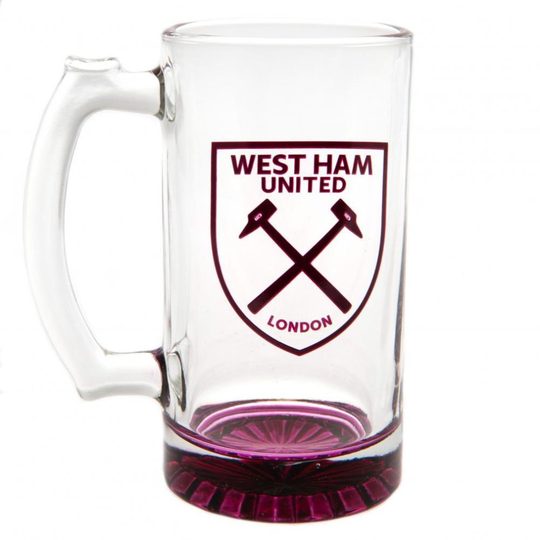 West Ham United FC Crest Glass Tankard