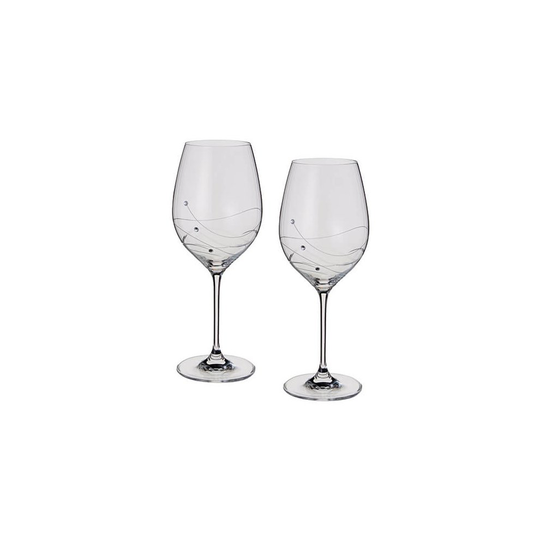Dartington Crystal Glitz Goblet Wine Glasses, Set of 2