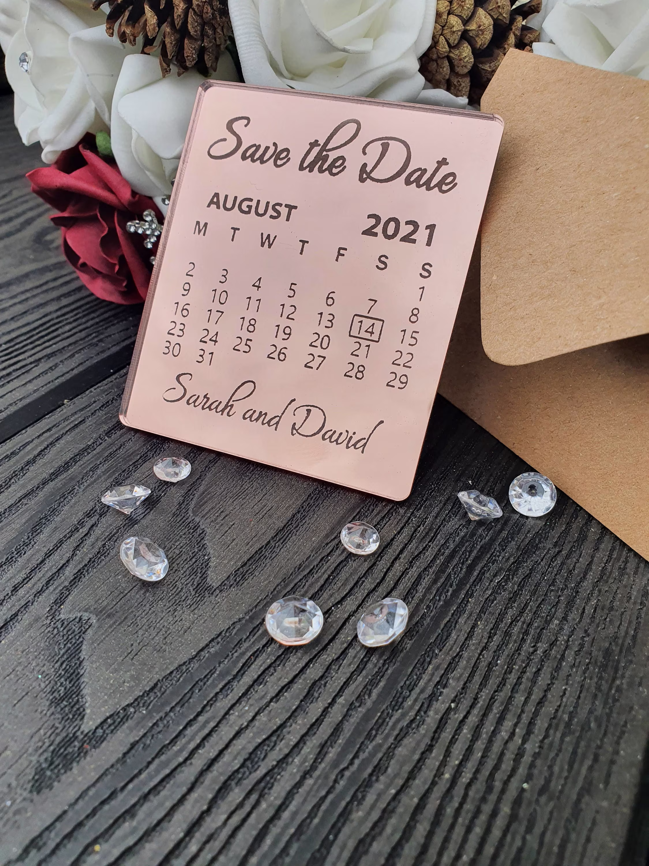 Save The Date Calendar Fridge Magnets, Save Weddings, Dates, Personalised Date, Acrylic Dates