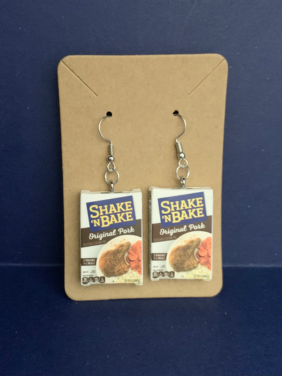 Earrings 5 Surprise Mini Brands | Series 2 - Shake'n Bake Original Pork Box Figurine Earrings