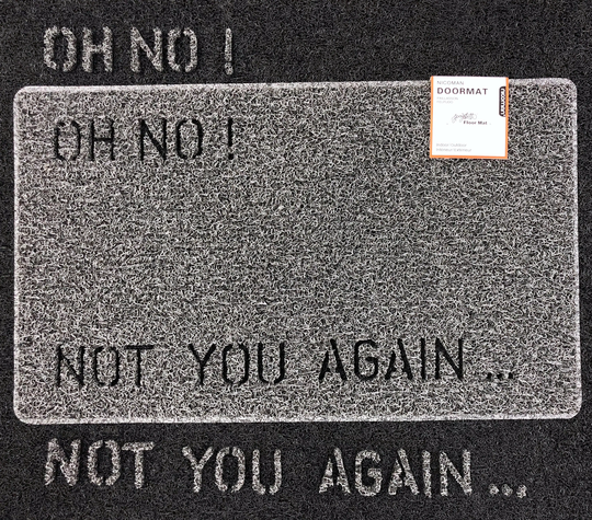 Oh No, Not You Again Humorous Funny Floor Mat Door For Xmas Gift Kids Garden Porch Front Back Doors