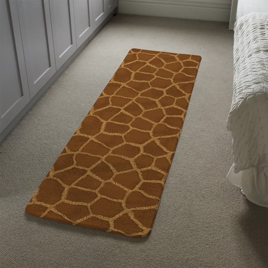 Likens Giraffe Designer Shaggy Brown Rug
