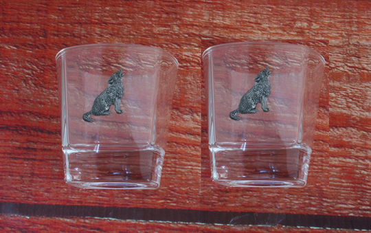 Howling Wolf Tumblers Pair Of Cut Crystal Glasses Christmas Gift Boxed 399 Ts