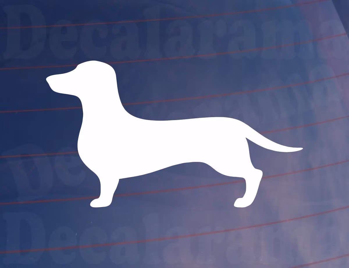 Car Sticker Dachshund Silhouette Funny Novelty Cute Van Window Bumper Boot Door Dog Decal