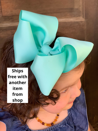 Large 6 Inch Solid Bow One Of A Kind Boho Updo Birthday Ribbon Shaker Folk Mexicana Hair Accessories Moño Toddler Child Girls