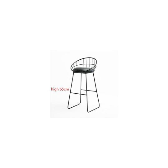 (65cm high) Simple Bar Stool Wrought Iron Bar Chair Gold High Stool Modern Dining Chair