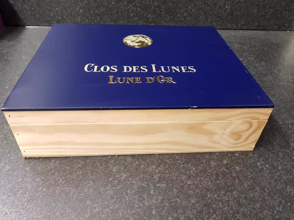 Clos Des Lunes - Traditional French Wooden Wine Box/Crate Storage Unit | 3 Bottle Size Ideal Cutlery Box, Craft Sewing Box