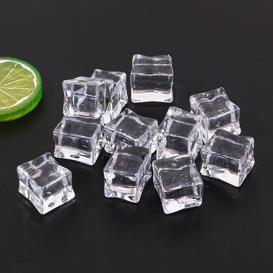 Bulk 20 Pieces Ice Cubes , Fake Desserts , Fake Drinks, Fake Clear Ice, Small Ice, Large Ice, Ice Topper