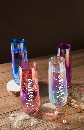 Bridesmaid Glass, Champagne Flute Personalized, Plastic Champagne Flutes, Clear & Stemless, Champagne, Champagne Tumbler, Bachelorette Glasses