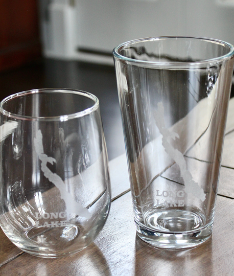 Long Lake, Maine Map Glasses