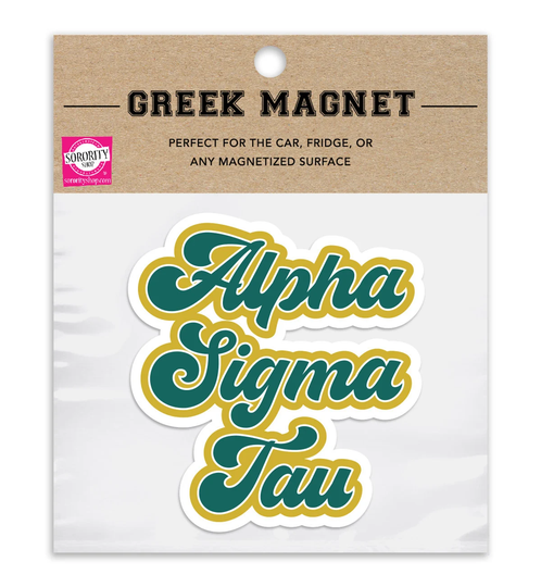 Alpha Sigma Tau Retro Sorority Car Magnet Set Of 2 Removable No Residue All Weather Magnets