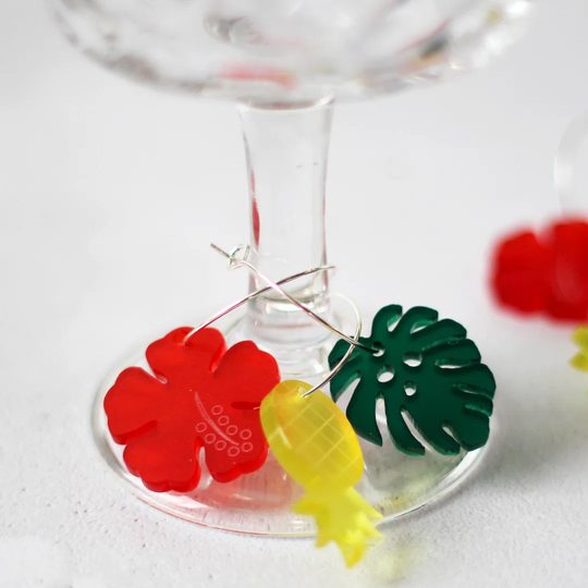 Jlen Wine Glass Charms, Tropical, Set Of Six