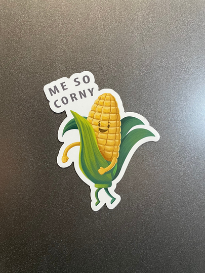 Me So Corny - Refrigerator Magnet Corn Pun Kitchen Funny Farmer Gift Decor Fridge