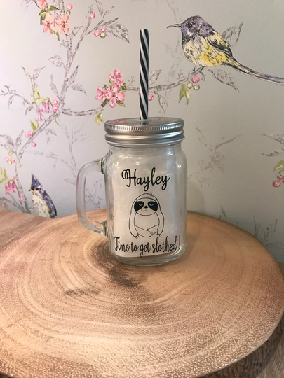 Gin Jar Sloth Gift Can Be Personalised