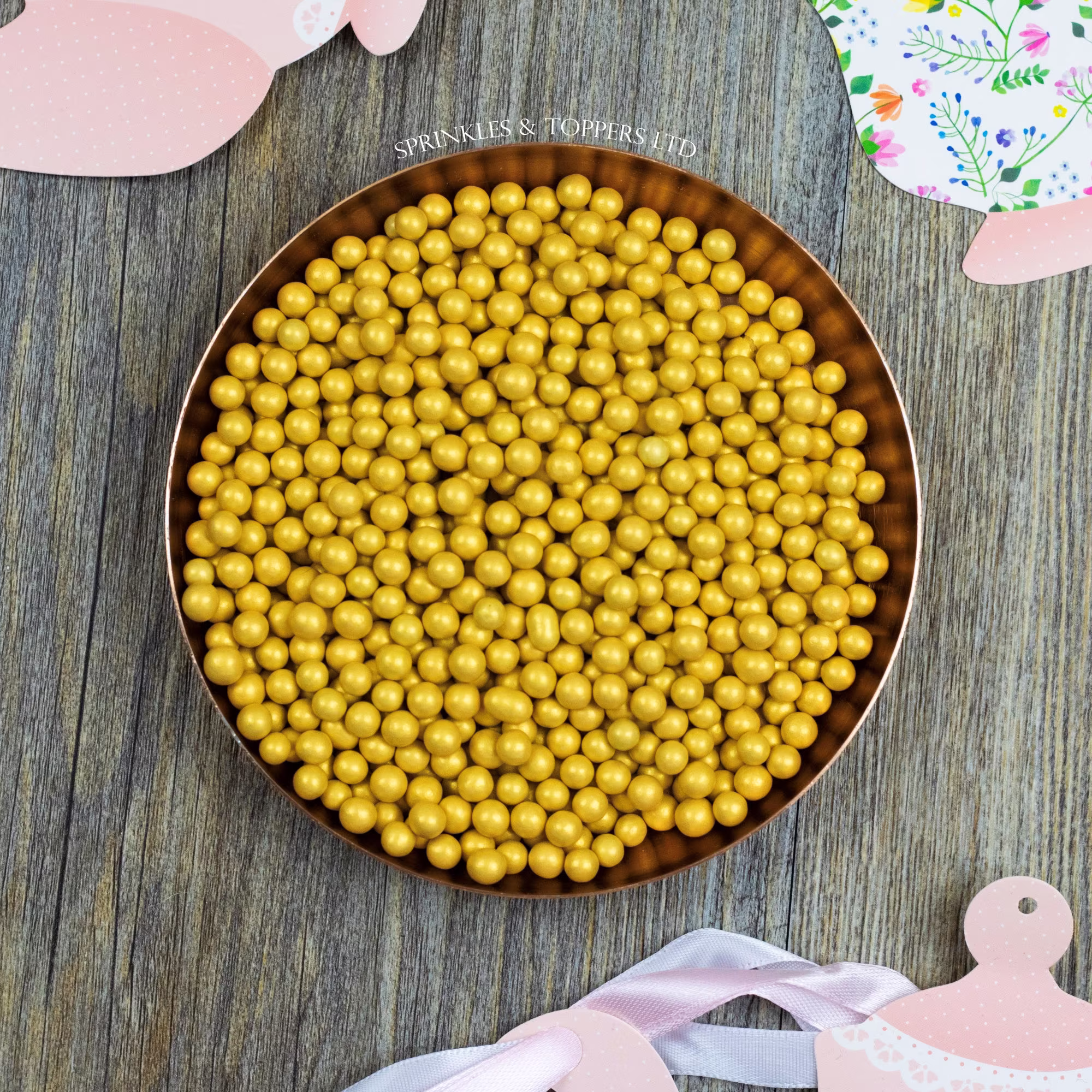 Gold Chocolate Balls | 5mm Sprinkles Cupcake/Cake Decorations