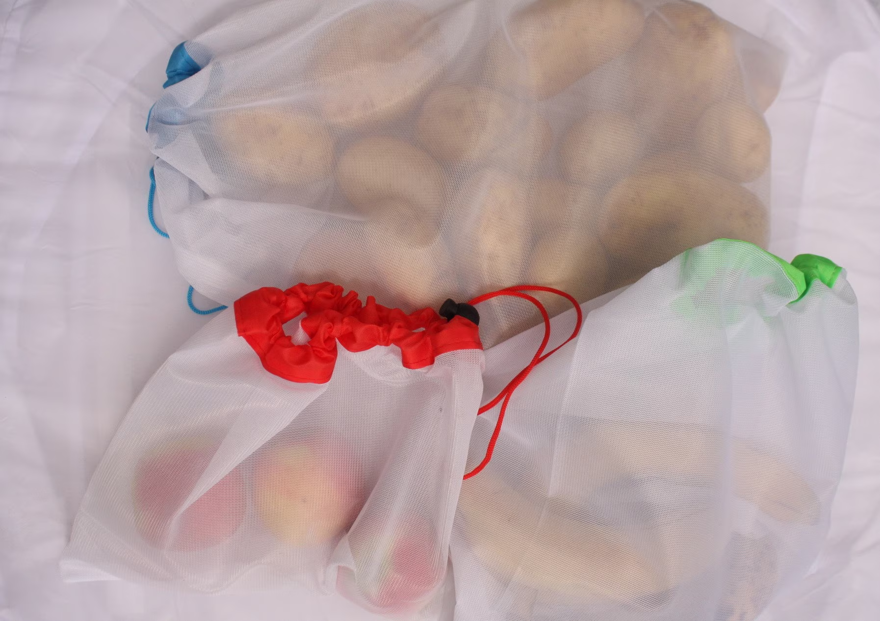 Large Packet Of 12 Eco Fruit & Veg Plastic Free Shopping Bags/storage 3 Sizes Zero Waste