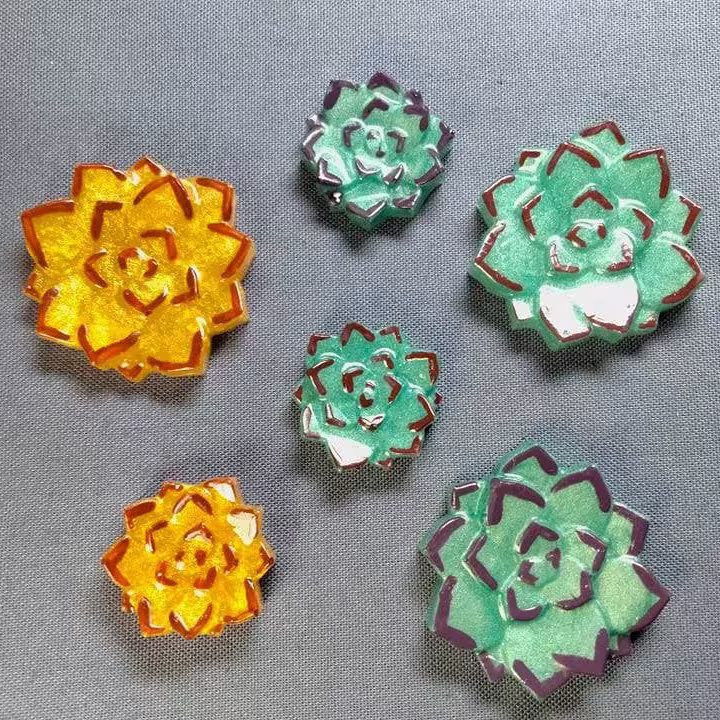 Succulents Wide Leaves - Resin Needle Minder Cross Stitch Supplies