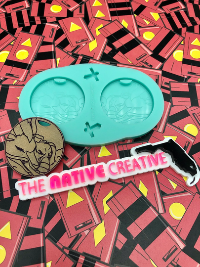 Girl & Water Dragon Love Earring Palette With Studs Silicone Mold For Resin Crafting Made To Order