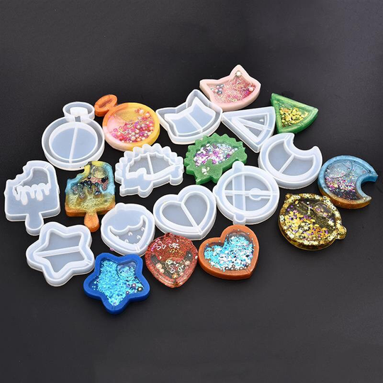 Kawaii Shaker Silicone Mold Resin Heart Star Moon Ice Cream Uv Epoxy Moulds Key Chain Pendant Craft Tools Jewelry Supplies