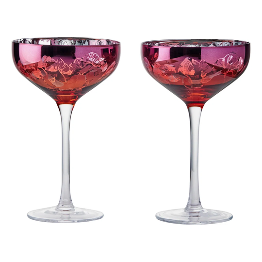 2 Piece 350ml Glass Coupe Set