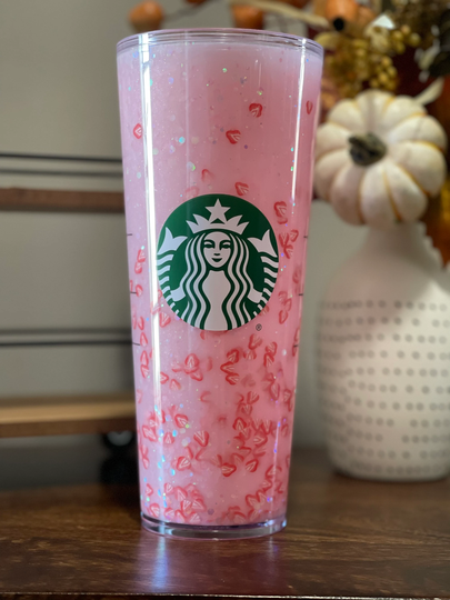 Pink Drink Snowglobe Tumbler | Starbucks Tumbler Strawberry