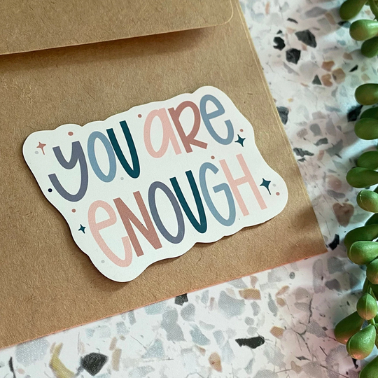 3 Inch Die Cut Magnet, You Are Enough Daily Reminder, Affirmation Whiteboard Fridge Magnet