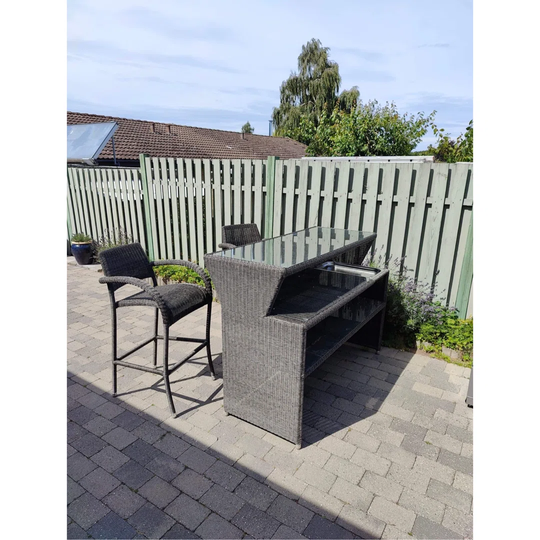Monte Carlo Alexander Rose Bar Set with Rattan Outer Material