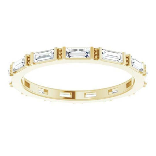 0.78 Ct. Straight Baguette Diamond Eternity Band - 14K/18K White, Yellow, Rose Gold & Platinum 950, Natural Ring