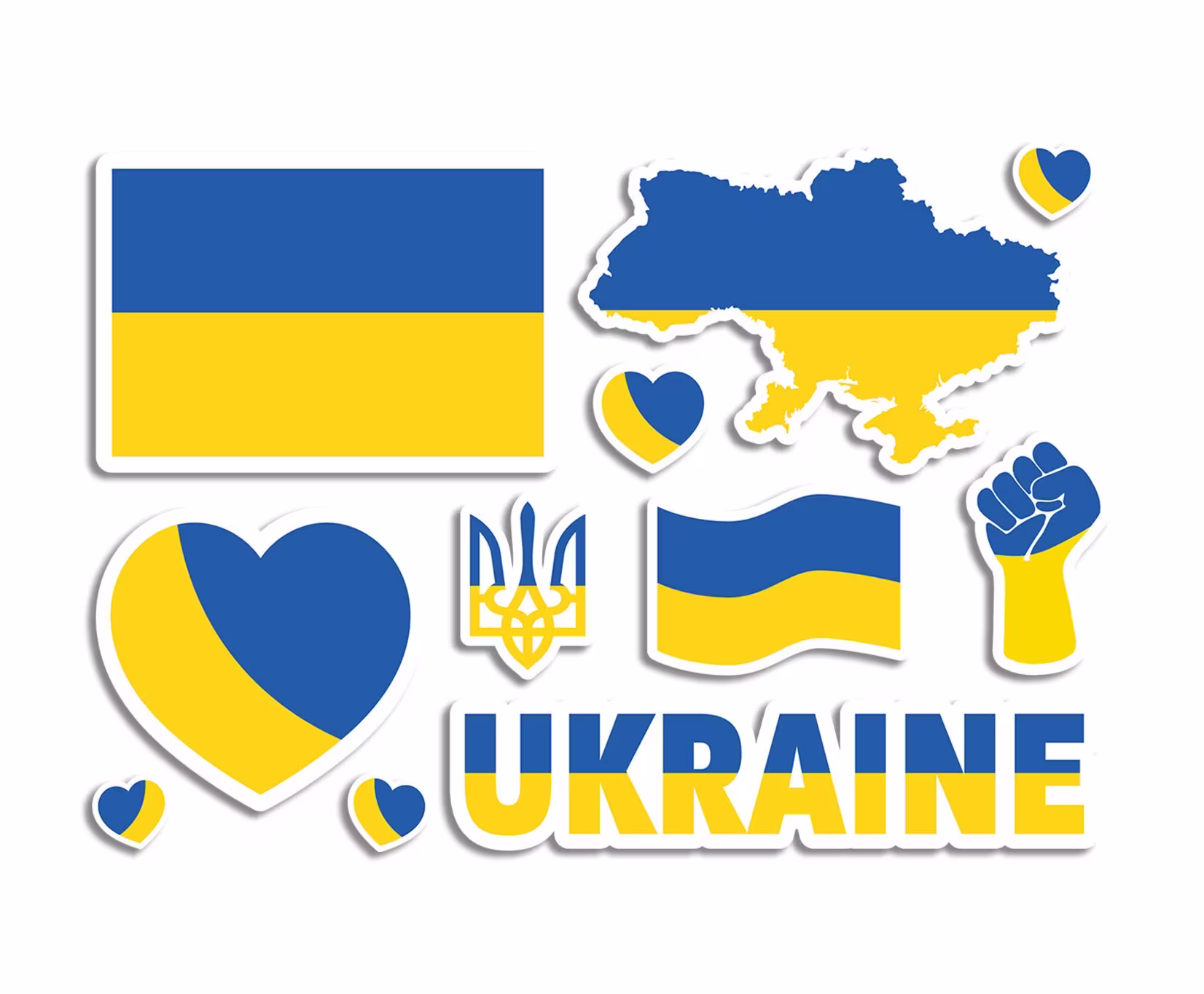 A5 Sticker Sheet Ukraine Vinyl Stickers - Ukrainian Map Flag Peace Heart Love Europe Travel #77713