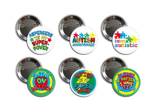 Autism Awareness Buttons, Badges, Pins | 1.25' Inch