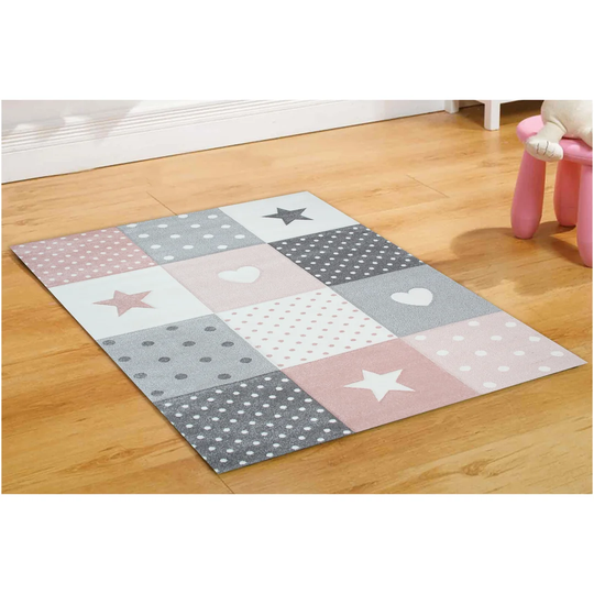 Dalmazia Flatweave Grey/White/Pink Rug