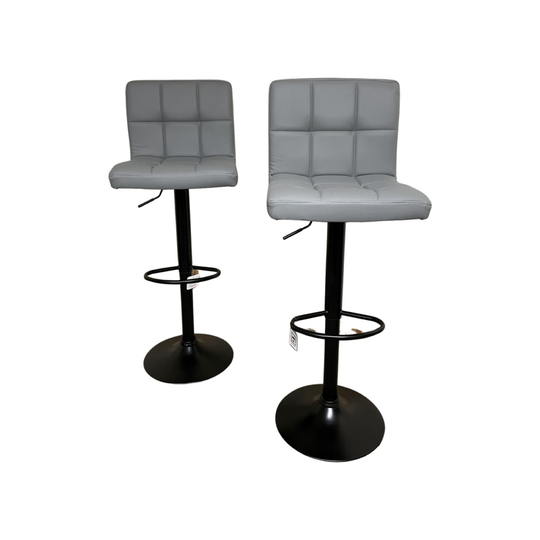 (Grey) Hampton & Stewart Set of 2 PU Bar Stool