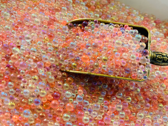 Coral Reef Glass Bubbles , Tiny Glass Shaker Filler Slime Glitter Supplies , Resin Art