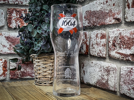 Engraved Kronenbourg Pint Glass. Personalised With Your Message. Great For Dad Or A Lover