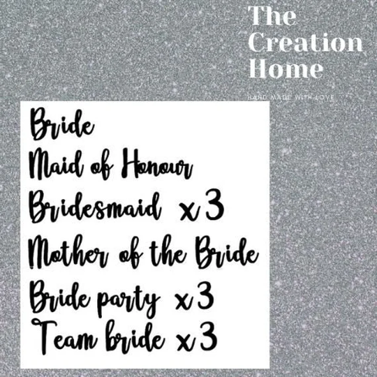 Label Set Hen Party/Bridal Shower/Wedding, Prosecco/Wine Glasses Self Adhesive Vinyl Label Bundle