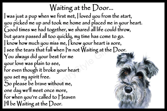 Schnauzer Dog Pet Memorial Sympathy Magnetic Card Rainbow Bridge Keepsake Gift