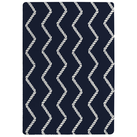 Lancaster Zig Zagged Rope Shaggy Blue Rug