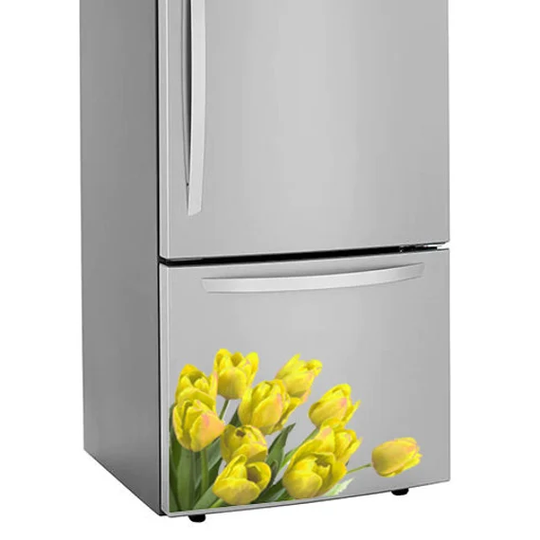 Tulips Pretty Yellow Vinyl Decal/static Cling For Refrigerator, Walls, Windows & Any Smooth/Flat Surface