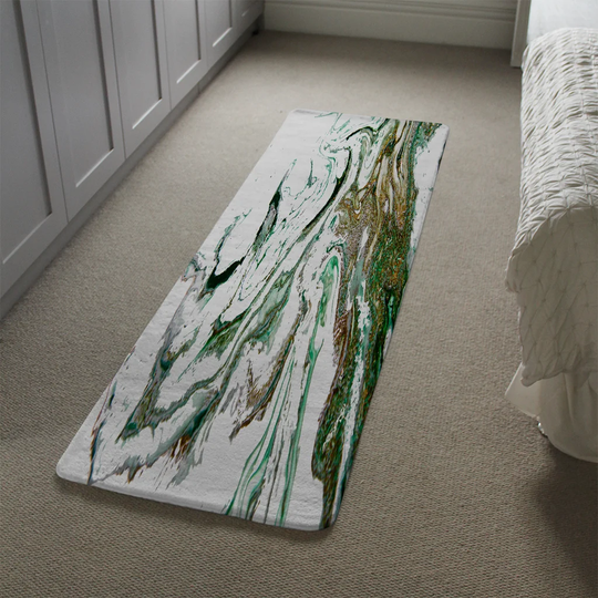 Mauck Marble Designer Shaggy Grey/Green/Gold Rug