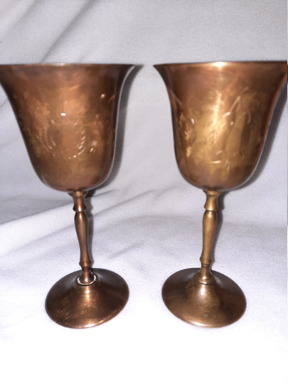 Vintage Brass Goblets