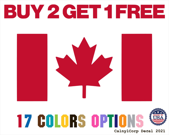 Canadian Flag Premium Waterproof Vinyl Decal Stickers For Laptop Phone Car Window Bumper Mug Cup Door Wall | Buy 2 Get 1 Free