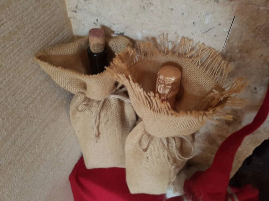 Burlap Wine Gift Bag Champagne Hessian Holder Bottle Sack Rustic Wedding Favors Jute