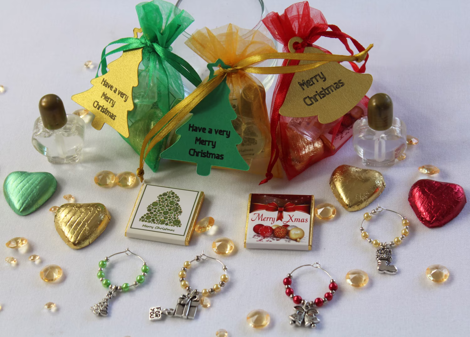 Christmas Favours/Party Gitfs Table Gift Gold, Green & Red