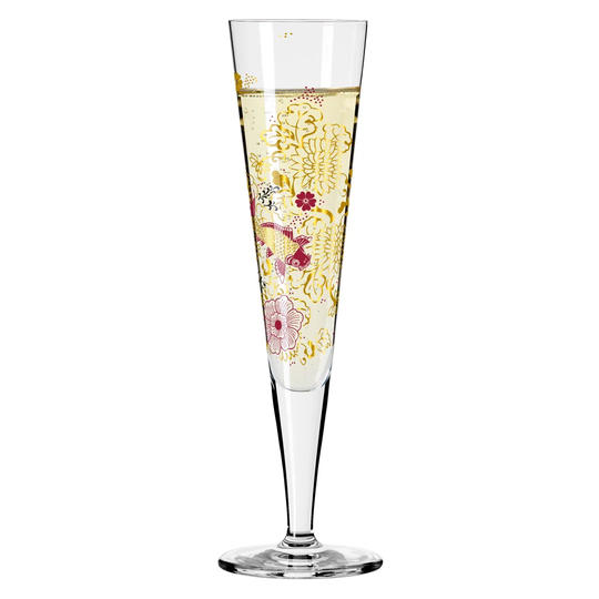 RITZENHOFF Gold Night Champagne Glass #23 by Kathrin Stockebrand, made of crystal, 205ml, in a gift box